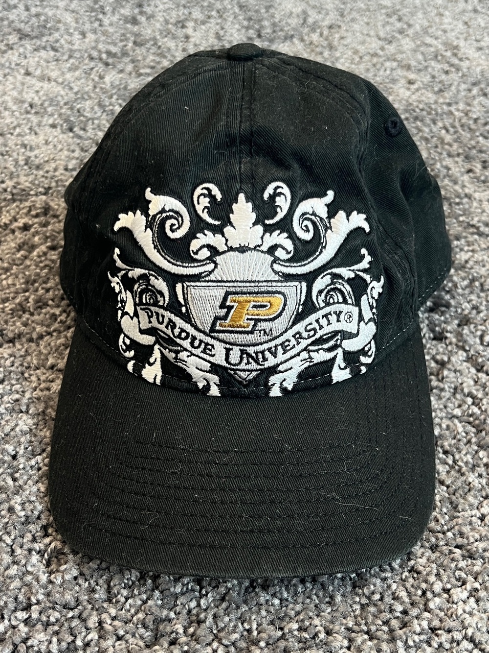 Purdue University NCAA by Signatures Hat OSFA Embroidered Black Buckle Strap